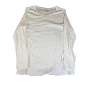 Eddie Bauer Shirt Womens Plus 2X White 100% Cotton Long Sleeve Favorite Crew